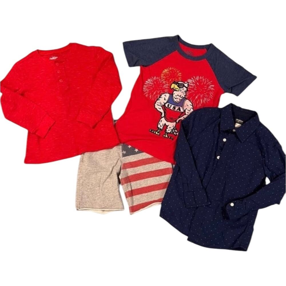 OshKosh Boys Size 8 Red, White and Blue Clothing Bundle
